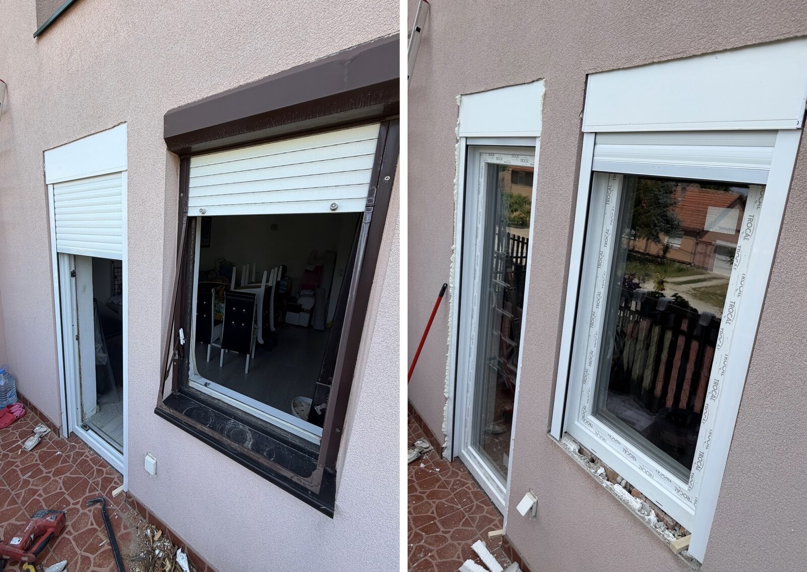 PVC prozor sa roletnom – pre i posle